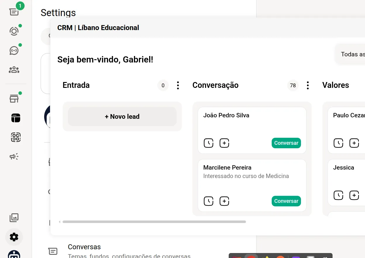 Extensão Web de CRM para WhatsApp